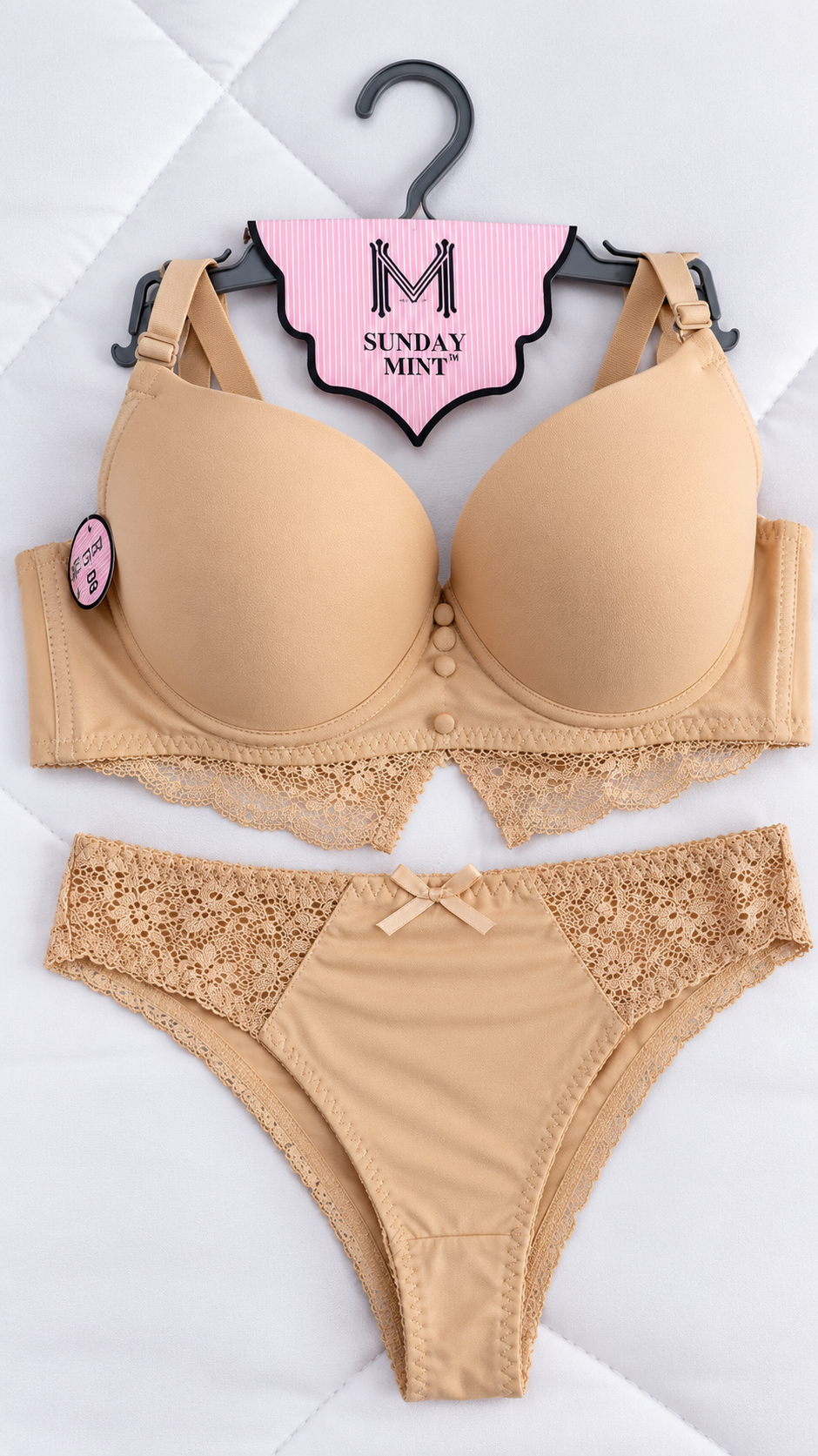 Pack of 3 Nude Elegance Lace Comfort Bra & Panty Set